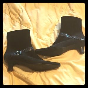 AK Anne Klein Black Suede/Leather Booties